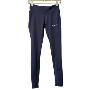 Nike Running Leggings Women's Size XS Blue Compression with Drawstring Preppy‎